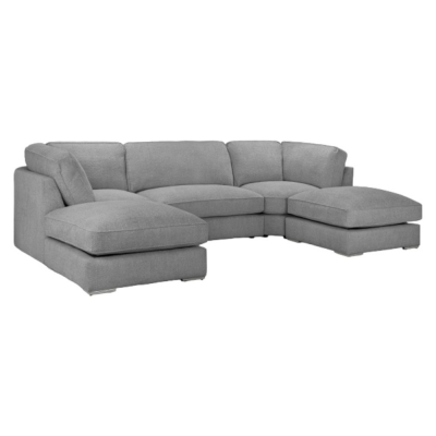 Inga Fullback Grey Tufted U Shape Corner Sofa