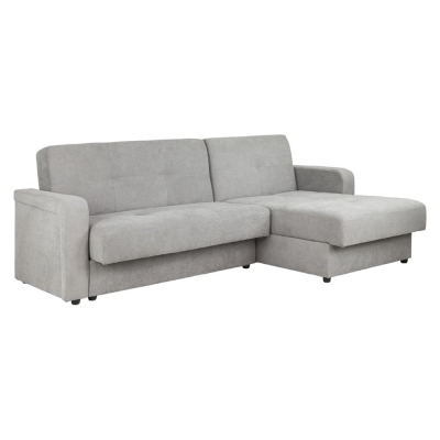 Product photograph of Kair Grey Tufted Plush Universal Corner Sofabed With Storage from Choice Furniture Superstore