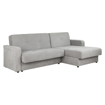 Product photograph of Kair Grey Plush Universal Corner Sofabed With Storage from Choice Furniture Superstore