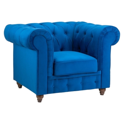 Product photograph of Kensington Flush Blue Armchair from Choice Furniture Superstore