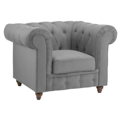 Product photograph of Kensington Flush Grey Tufted Armchair from Choice Furniture Superstore