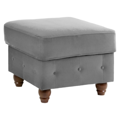 Product photograph of Kensington Flush Grey Tufted Footstool from Choice Furniture Superstore