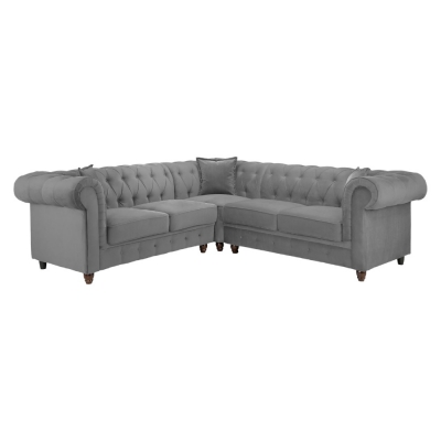 Product photograph of Kensington Flush Grey Large Corner Sofa from Choice Furniture Superstore