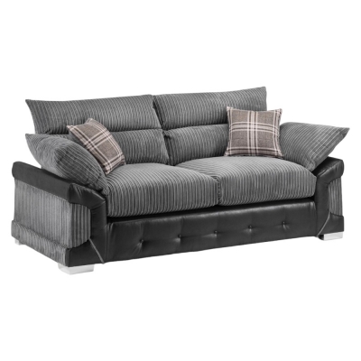 Product photograph of Logan Black And Grey 3 Seater Sofa from Choice Furniture Superstore