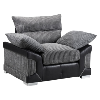 Product photograph of Logan Black And Grey Tufted Armchair from Choice Furniture Superstore