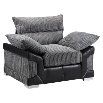 Product photograph of Logan Black And Grey Armchair from Choice Furniture Superstore