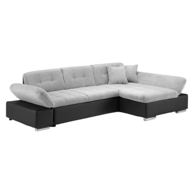 Product photograph of Malvi Black And Grey Right Hand Facing Corner Sofabed With Storage from Choice Furniture Superstore