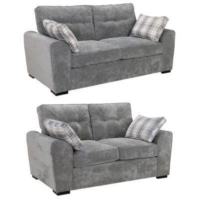 Product photograph of Maxwell Grey Tufted 3 2 Seater Sofa from Choice Furniture Superstore