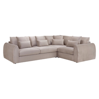 Product photograph of Mirabel Mocha Tufted Left Hand Facing Corner Sofa from Choice Furniture Superstore