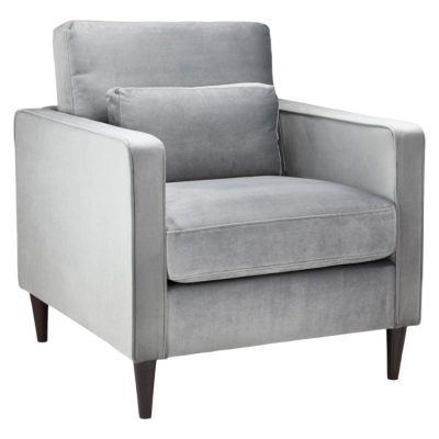 Product photograph of Munich Plush Grey Tufted Armchair from Choice Furniture Superstore
