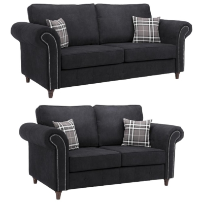 Product photograph of Oakland Charcoal 3 2 Seater Sofa from Choice Furniture Superstore