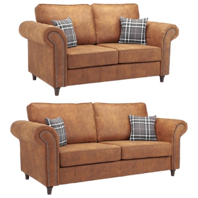 Product photograph of Oakland Tan 3 2 Seater Sofa from Choice Furniture Superstore