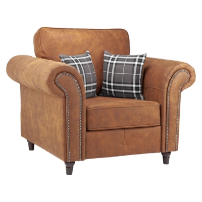Product photograph of Oakland Tan Armchair from Choice Furniture Superstore