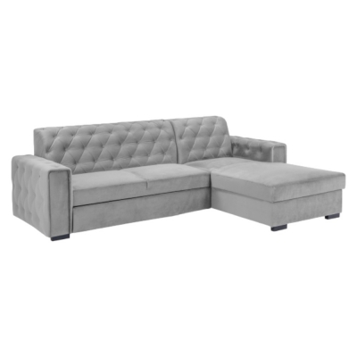 Product photograph of Reva Grey Left Hand Facing Corner Sofabed from Choice Furniture Superstore