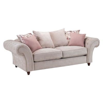 Product photograph of Roma Chesterfield Beige 3 Seater Sofa from Choice Furniture Superstore