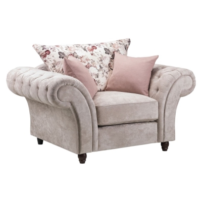 Product photograph of Roma Chesterfield Beige Tufted Armchair from Choice Furniture Superstore
