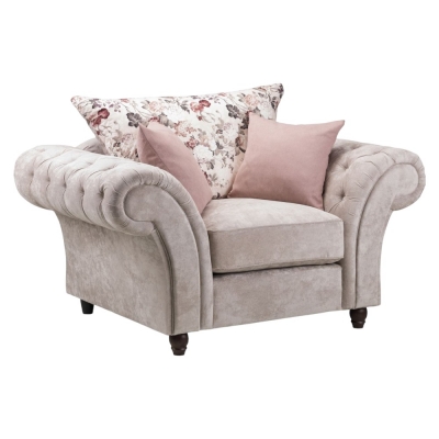 Product photograph of Roma Chesterfield Beige Armchair from Choice Furniture Superstore