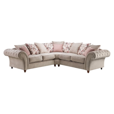 Product photograph of Roma Chesterfield Beige Large Corner Sofa from Choice Furniture Superstore