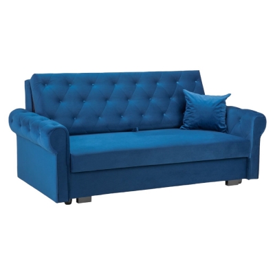 Product photograph of Rosalind Plush Blue 3 Seater Sofabed from Choice Furniture Superstore