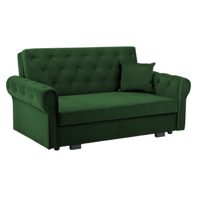 Product photograph of Rosalind Plush Green 2 Seater Sofabed from Choice Furniture Superstore