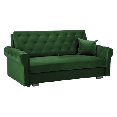 Product photograph of Rosalind Plush Green 3 Seater Sofabed from Choice Furniture Superstore