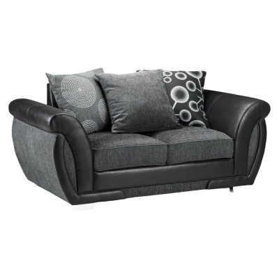 Product photograph of Shannon Black And Grey Tufted 2 Seater Sofa from Choice Furniture Superstore