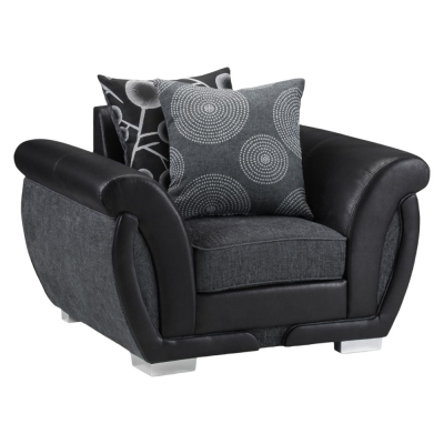 Product photograph of Shannon Black And Grey Tufted Armchair from Choice Furniture Superstore