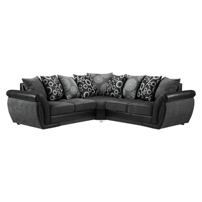 Product photograph of Shannon Black And Grey Tufted Large Corner Sofa from Choice Furniture Superstore