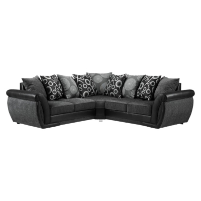 Product photograph of Shannon Black And Grey Large Corner Sofa from Choice Furniture Superstore