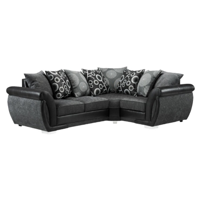 Product photograph of Shannon Black And Grey Tufted Right Hand Facing Corner Sofa from Choice Furniture Superstore
