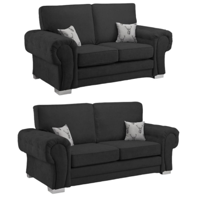 Image of Verona Black 3+2 Seater Sofa