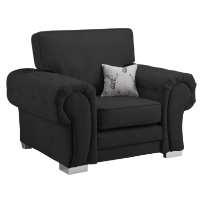 Product photograph of Verona Black Armchair from Choice Furniture Superstore