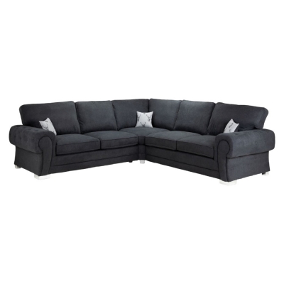 Image of Verona Black Large Corner Sofa