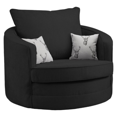 Product photograph of Verona Black Swivel Chair Sofa from Choice Furniture Superstore