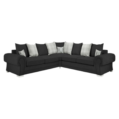 Product photograph of Verona Scatterback Black Large Corner Sofabed from Choice Furniture Superstore