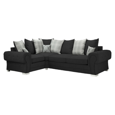 Product photograph of Verona Scatterback Black Left Hand Facing Corner Sofabed from Choice Furniture Superstore