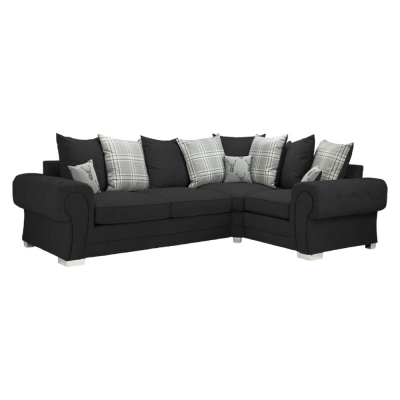 Product photograph of Verona Scatterback Black Right Hand Facing Corner Sofabed from Choice Furniture Superstore