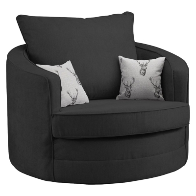 Product photograph of Verona Scatterback Black Swivel Chair Sofa from Choice Furniture Superstore