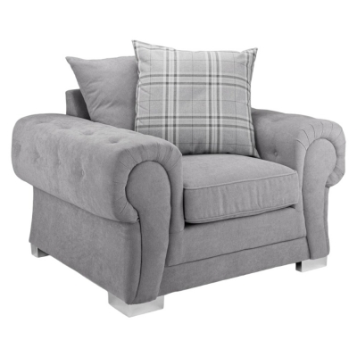 Product photograph of Verona Scatterback Grey Armchair from Choice Furniture Superstore