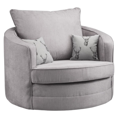 Product photograph of Verona Scatterback Grey Swivel Chair Sofa from Choice Furniture Superstore