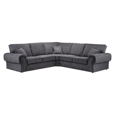 Product photograph of Wilcot Grey Tufted Large Corner Sofa from Choice Furniture Superstore