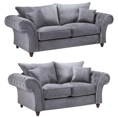 Product photograph of Windsor Fullback Grey 3 2 Seater Sofa from Choice Furniture Superstore