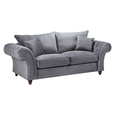 Product photograph of Windsor Fullback Grey 3 Seater Sofa from Choice Furniture Superstore
