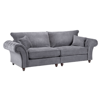 Product photograph of Windsor Fullback Grey Tufted 4 Seater Sofa from Choice Furniture Superstore