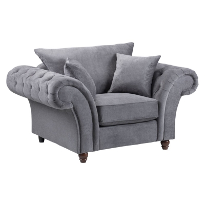 Product photograph of Windsor Fullback Grey Tufted Armchair from Choice Furniture Superstore