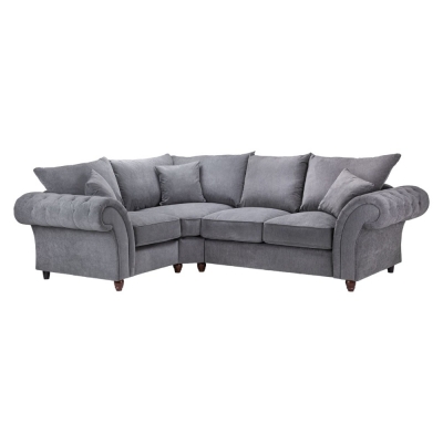 Product photograph of Windsor Fullback Grey Left Hand Facing Corner Sofa from Choice Furniture Superstore