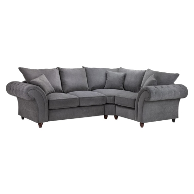 Product photograph of Windsor Fullback Grey Tufted Right Hand Facing Corner Sofa from Choice Furniture Superstore