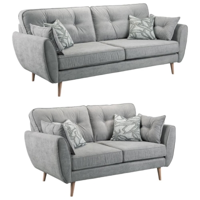 Product photograph of Zinc Grey 3 2 Seater Sofa from Choice Furniture Superstore