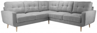 Product photograph of Aurora Grey Tufted Large Corner Sofa from Choice Furniture Superstore