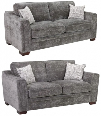 Product photograph of Astrid Grey Tufted 3 2 Seater Sofa from Choice Furniture Superstore